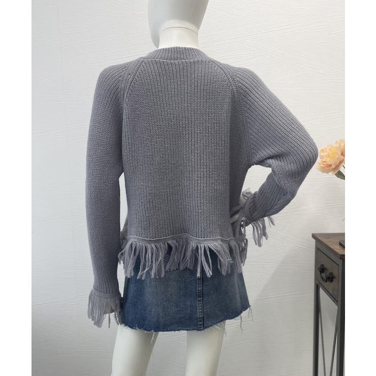 フリンジニットカーディガン クルーネック | Miniministore | 詳細画像9 