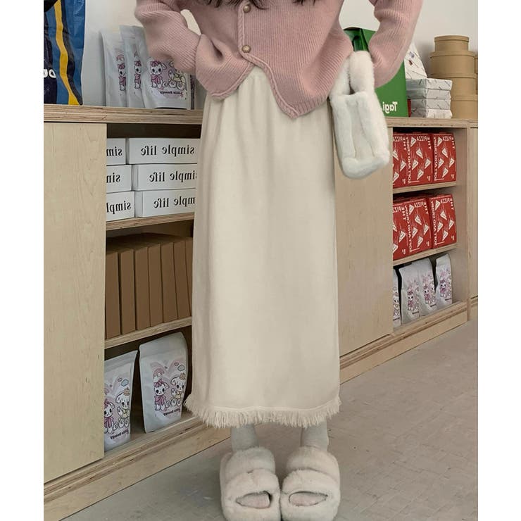 ロングスカート 裾フリンジニットスカート | Miniministore | 詳細画像5 