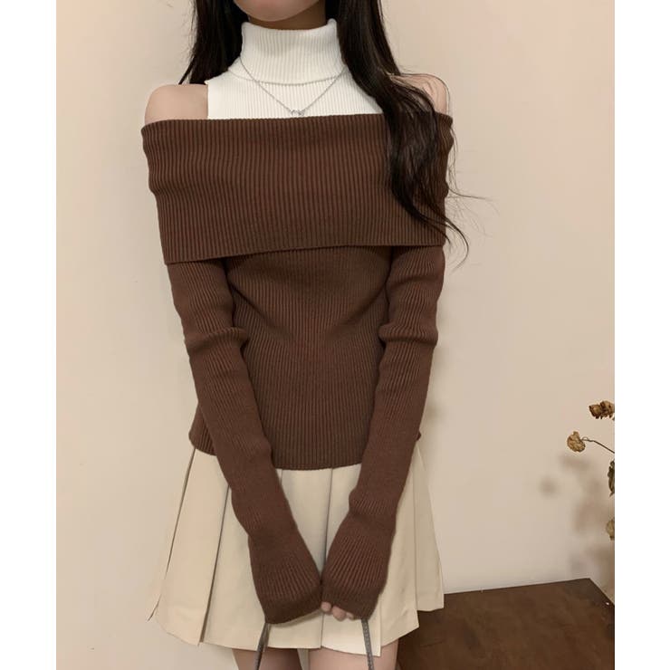 肩あきニットトップスタートルネックニット | Miniministore | 詳細画像6 