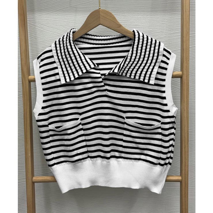 フレンチスリーブポロニット ボーダー柄 | Miniministore | 詳細画像13 
