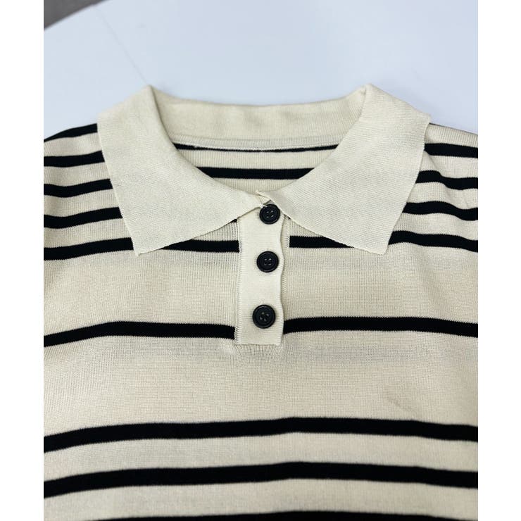 ボーダー柄ニットワンピースポロワンピース | Miniministore | 詳細画像15 