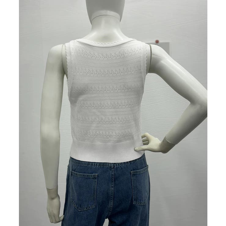 タンクトップ 透かし編みニット 重ね着 | Miniministore | 詳細画像9 