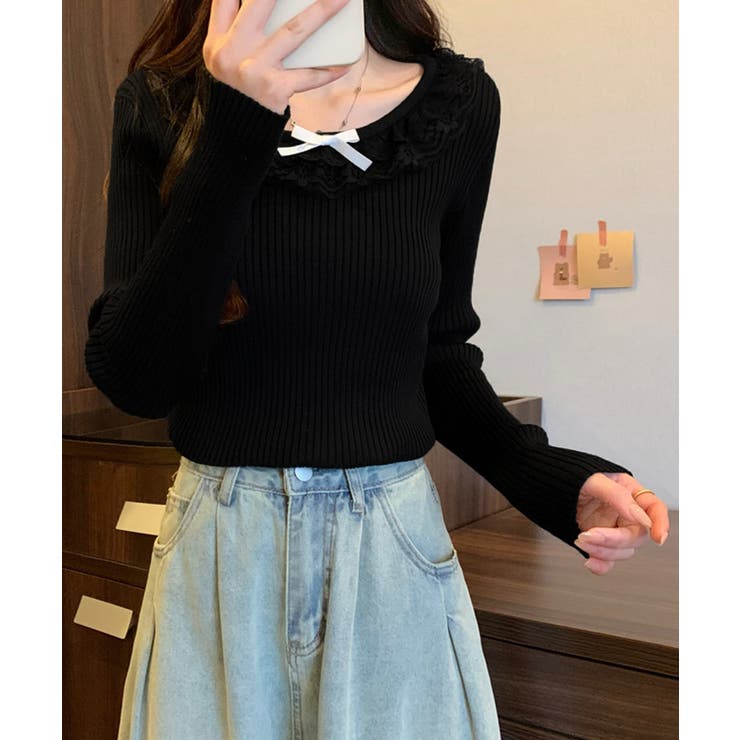 リブニットトップス レディース きれいめ | Miniministore | 詳細画像6 
