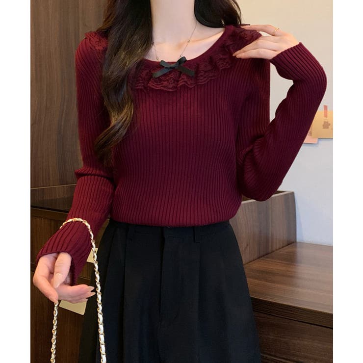 リブニットトップス レディース きれいめ | Miniministore | 詳細画像8 