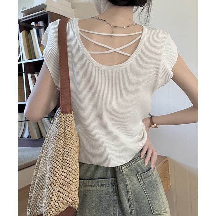 フレンチスリーブ サマーニット 韓国風 | Miniministore | 詳細画像5 