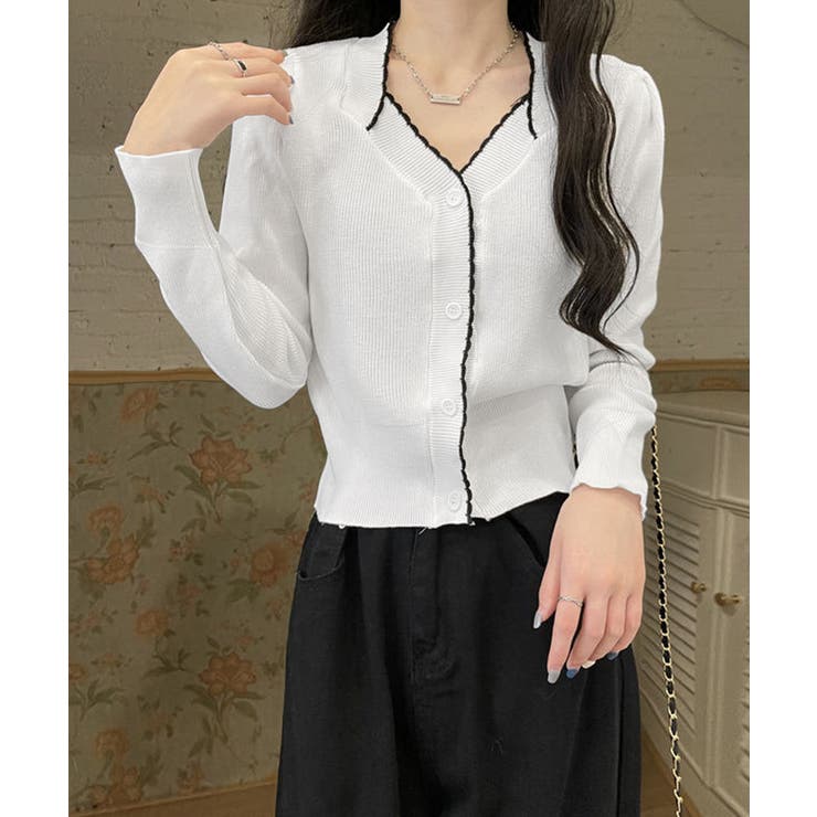 ニットトップス レディース Vネック長袖 | Miniministore | 詳細画像2 