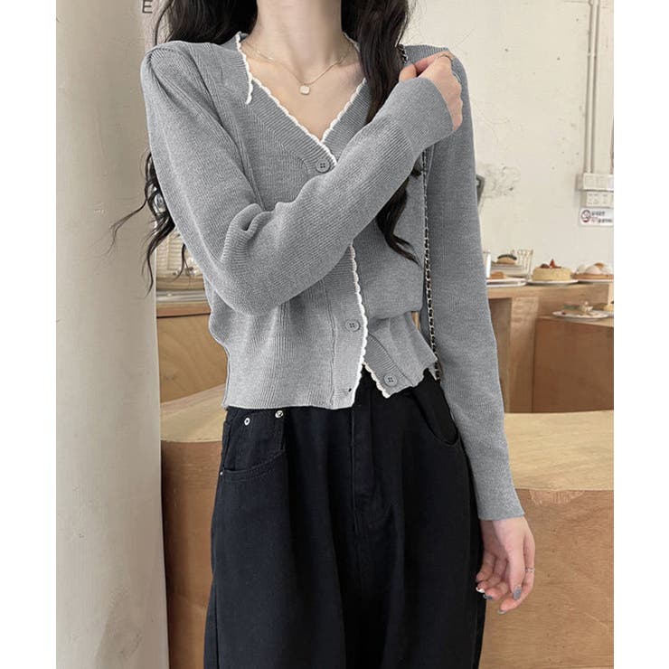 ニットトップス レディース Vネック長袖 | Miniministore | 詳細画像8 
