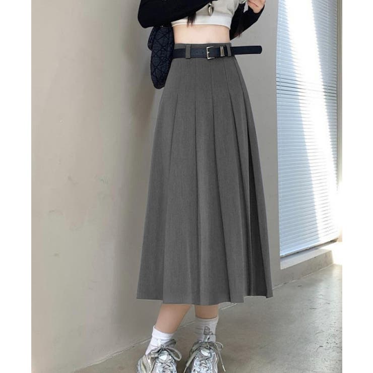 プリーツスカート ベルト付き 韓国風 | Miniministore | 詳細画像4 