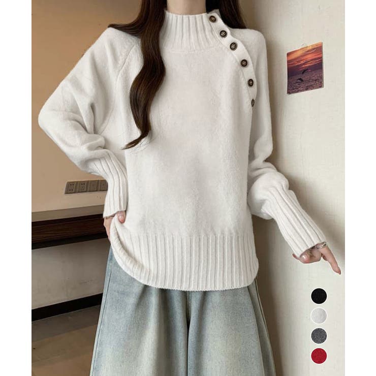 ニットトップス 体型カバー 長袖秋冬服 | Miniministore | 詳細画像1 