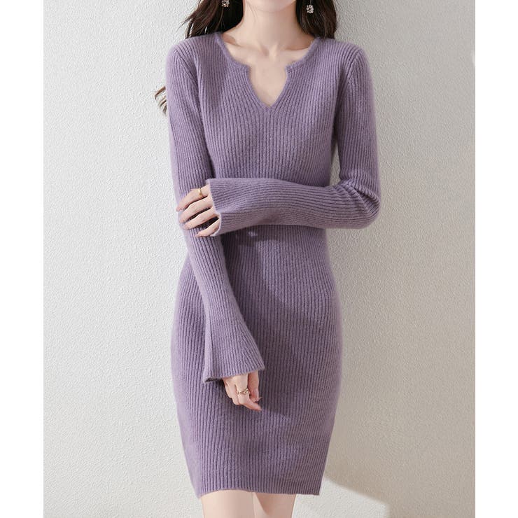 キーネック タイトリブニットワンピース | Miniministore | 詳細画像5 