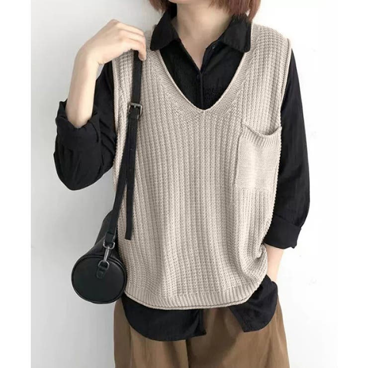 ニットベスト レディース vネック 秋冬 | Miniministore | 詳細画像2 