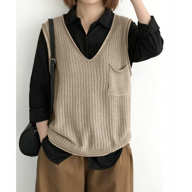 ニットベスト レディース vネック 秋冬 | Miniministore | 詳細画像4 