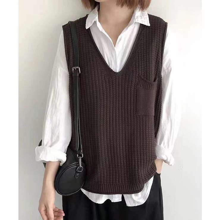 ニットベスト レディース vネック 秋冬 | Miniministore | 詳細画像6 