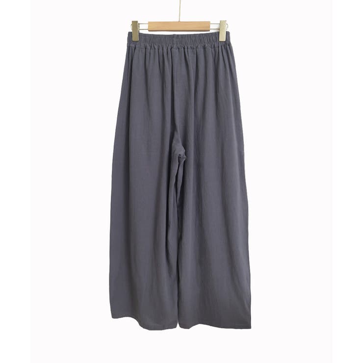 綿麻風ワイドパンツ レディース きれいめ | Miniministore | 詳細画像16 
