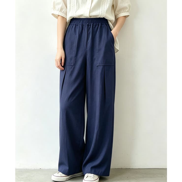綿麻風ワイドパンツ レディース きれいめ | Miniministore | 詳細画像7 