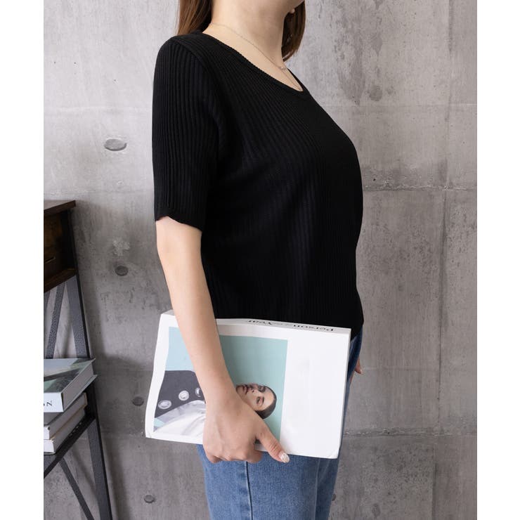 リブニットップス きれいめ 韓国風 夏服 | Miniministore | 詳細画像14 
