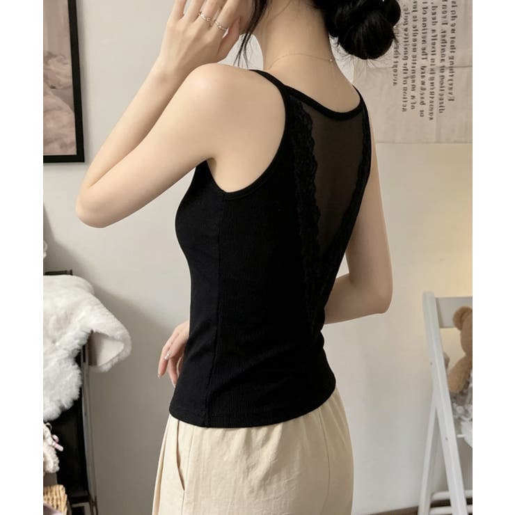 レース切替タンクトップカップ付きインナー | Miniministore | 詳細画像3 