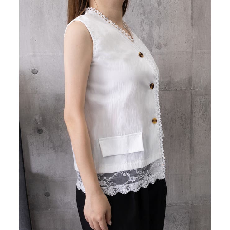 Vネックレースベスト レディース 重ね着 | Miniministore | 詳細画像8 