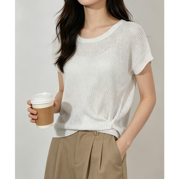 フレンチスリーブサマーニットトップス夏服 | Miniministore | 詳細画像2 