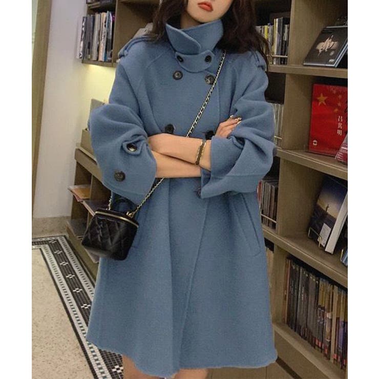 ブルー | ダブルブレストトレンチコートミディアム丈 | SUNSHINE CLOSET