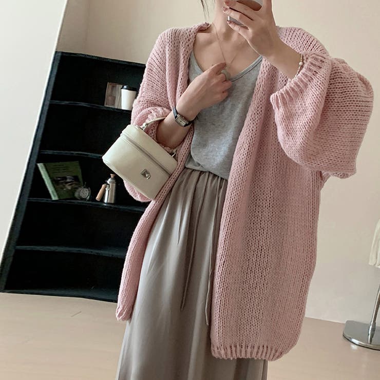 スモーキーピンク | トッパーカーディガン ニット レディース | Miniministore