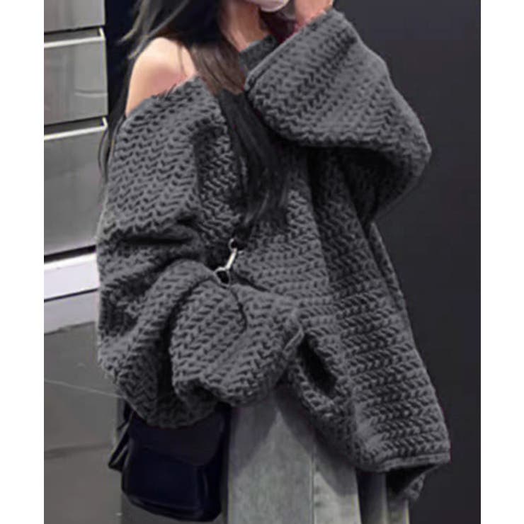 ダークグレー | ローケージ ニットセーター プルオーバー | Miniministore