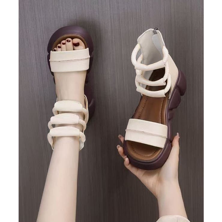 アイボリー | 厚底サンダル レディースブーツサンダル夏 | Miniministore
