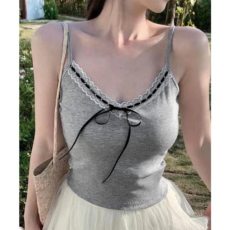 キャミソール LACE TRIM CAMI/レーストリムキャミ カップ付きキャミソールレーストリムキャミ[品番：II000012610