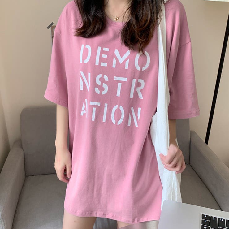 ロング ロゴtシャツ レディース 半袖[品番：II000005460