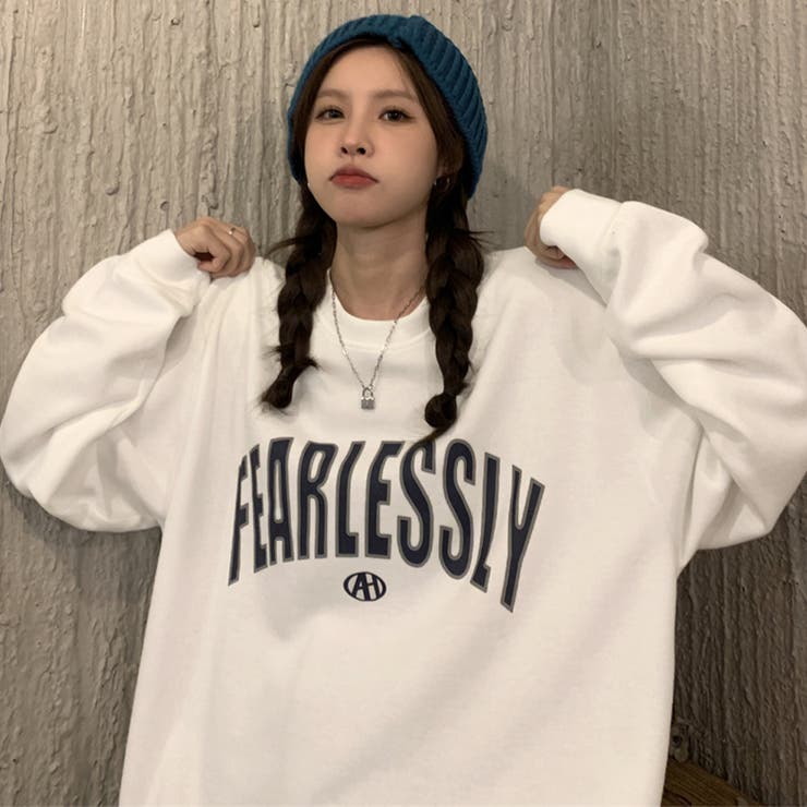 ホワイト | BF風トレーナー 体型カバー スウェット | Miniministore