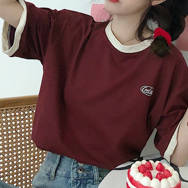 バイカラーTシャツ 韓国半袖 カジュアル | Miniministore | 詳細画像10 