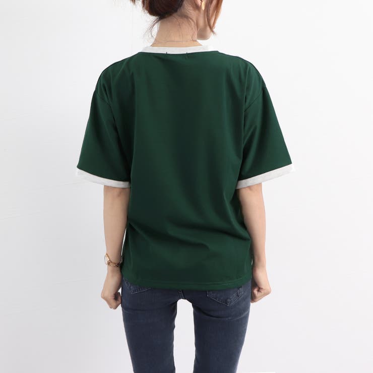 バイカラーTシャツ 韓国半袖 カジュアル[品番：II000008760 