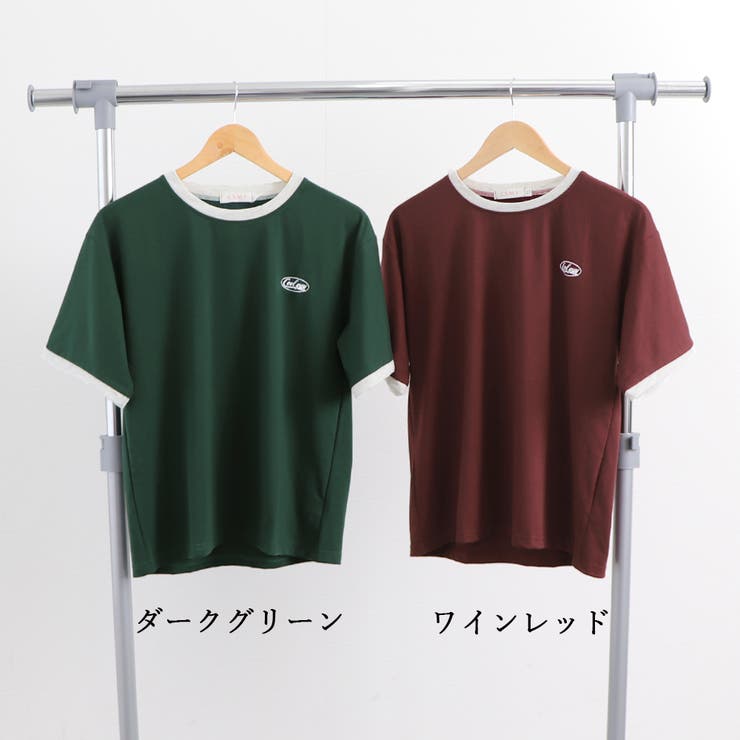バイカラーTシャツ 韓国半袖 カジュアル