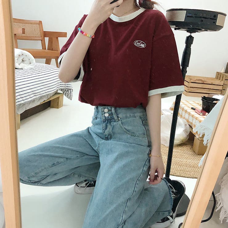 バイカラーTシャツ 韓国半袖 カジュアル | Miniministore | 詳細画像5 