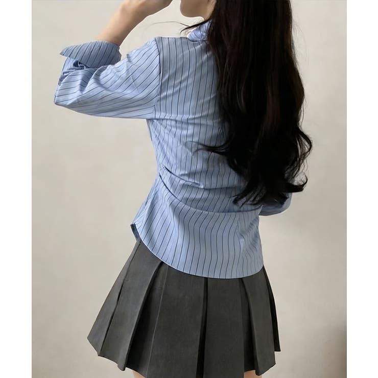 長袖ラップブラウス カシュクール春服秋服 | Miniministore | 詳細画像3 