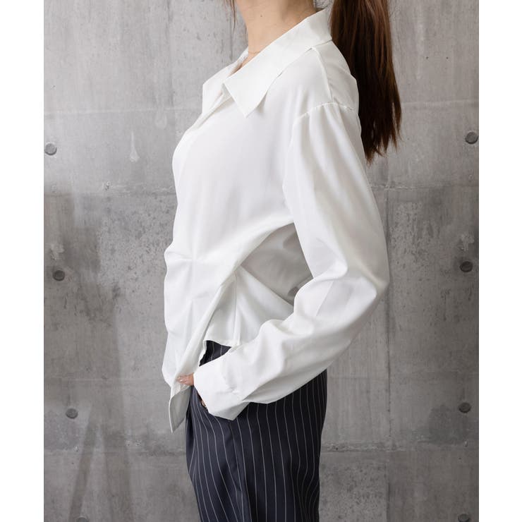 長袖ラップブラウス カシュクール春服秋服 | Miniministore | 詳細画像31 