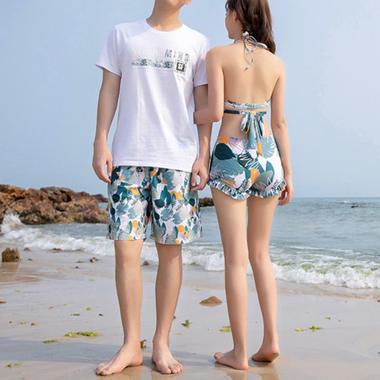 ペア水着 カップルお揃い セットアップ[品番：II000010258