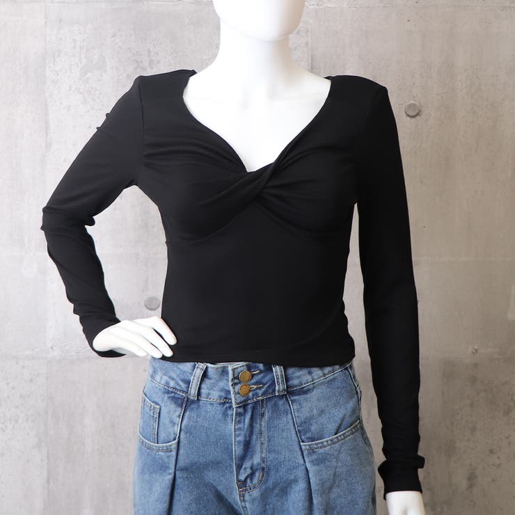 Vネック カットソー 着やせ 長袖 | Miniministore | 詳細画像11 