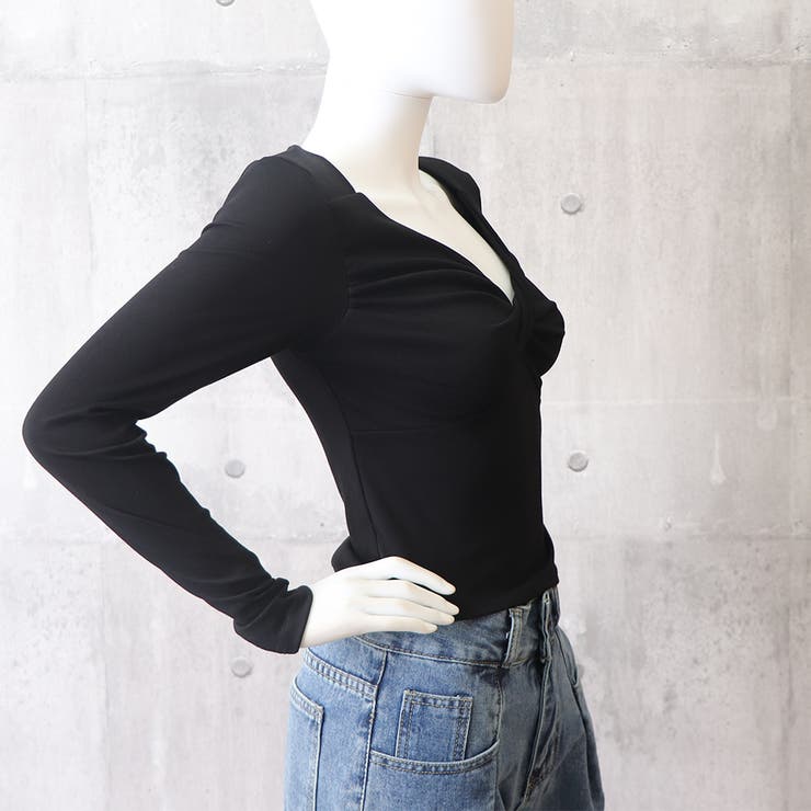Vネック カットソー 着やせ 長袖 | Miniministore | 詳細画像12 
