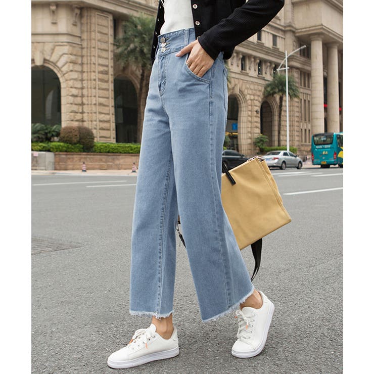 裾フリンジ9分丈デニムパンツハイウエスト | Miniministore | 詳細画像14 