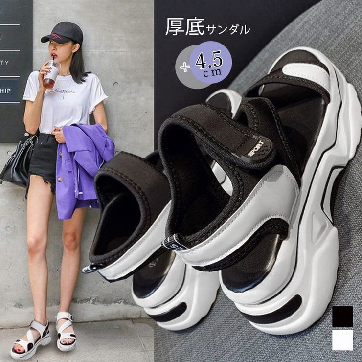 厚底 スポーツサンダル マジックテープ | Miniministore | 詳細画像1 