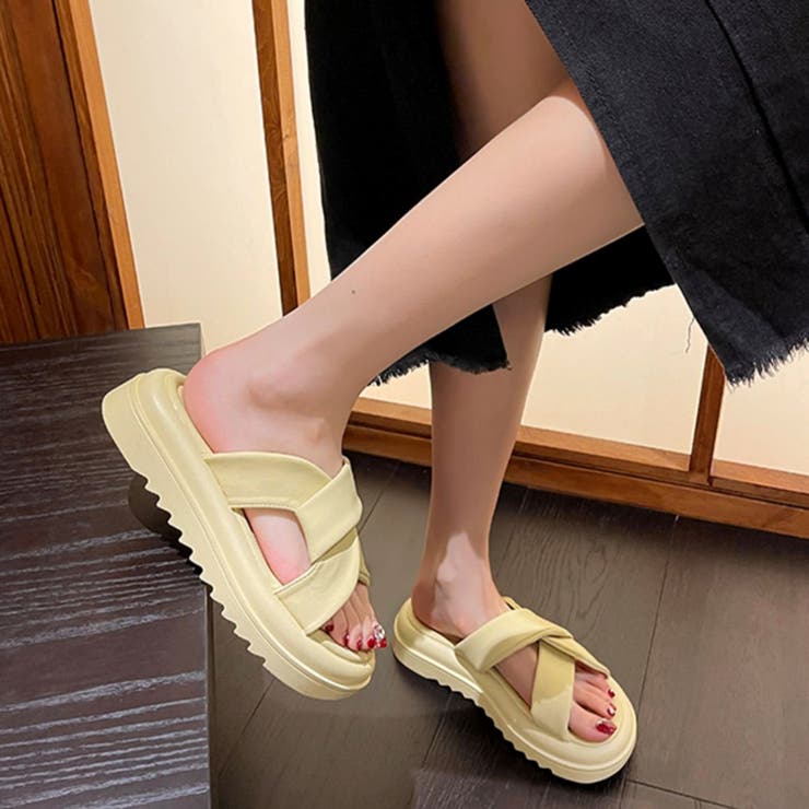 厚底サンダル レディースフラットサンダル[品番：II000010378