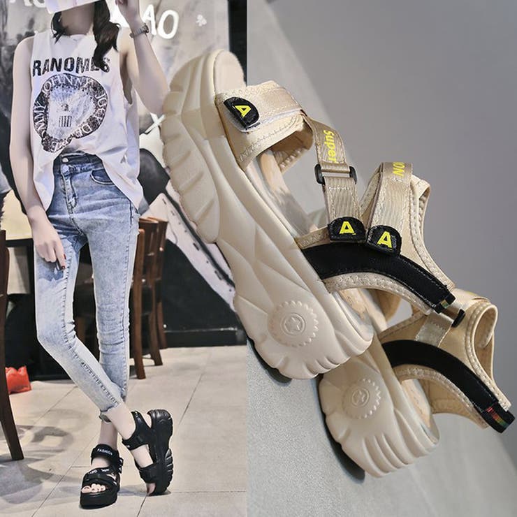 厚底スポーツサンダル ベルクロサンダル夏 | Miniministore | 詳細画像13 