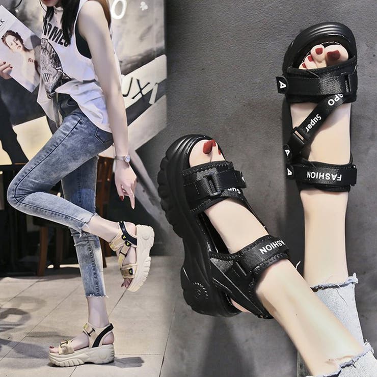 厚底スポーツサンダル ベルクロサンダル夏 | Miniministore | 詳細画像5 