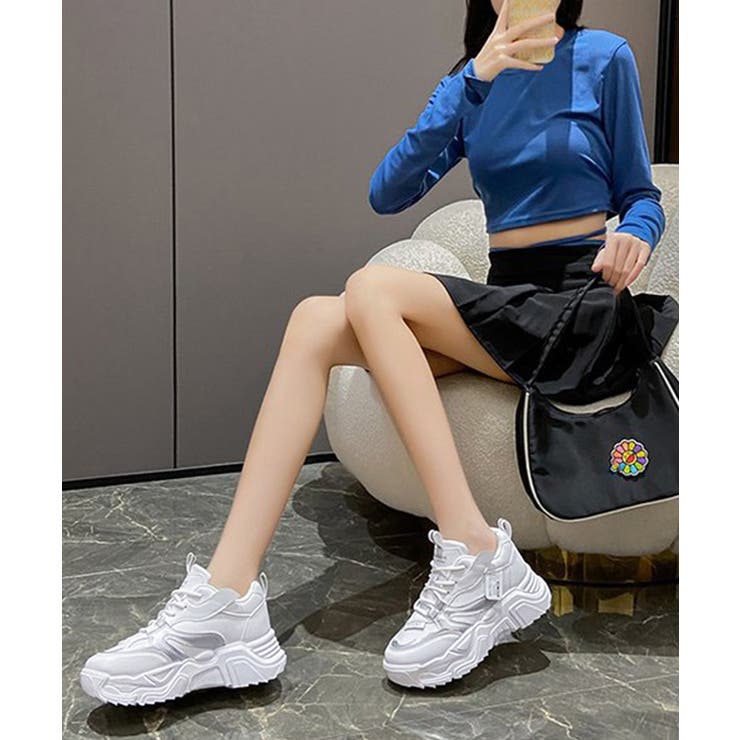ダッドスニーカー 厚底 レディース 美脚[品番:II000011417 ダッドスニーカー 厚底 レディース 美脚[品番:II000011417