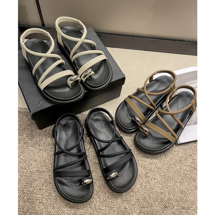 3color■足首ストラップ付き 厚底 親指トングサンダル rs2899 miniministore ストラップサンダル厚底親指トングサンダル