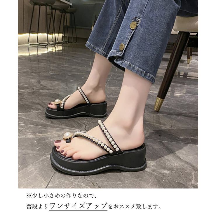 パールトングサンダル 美脚 厚底サンダル | Miniministore | 詳細画像4 
