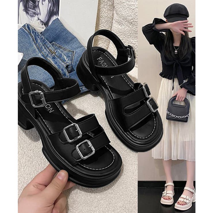 厚底サンダル レディース ベルトサンダル | Miniministore | 詳細画像1 