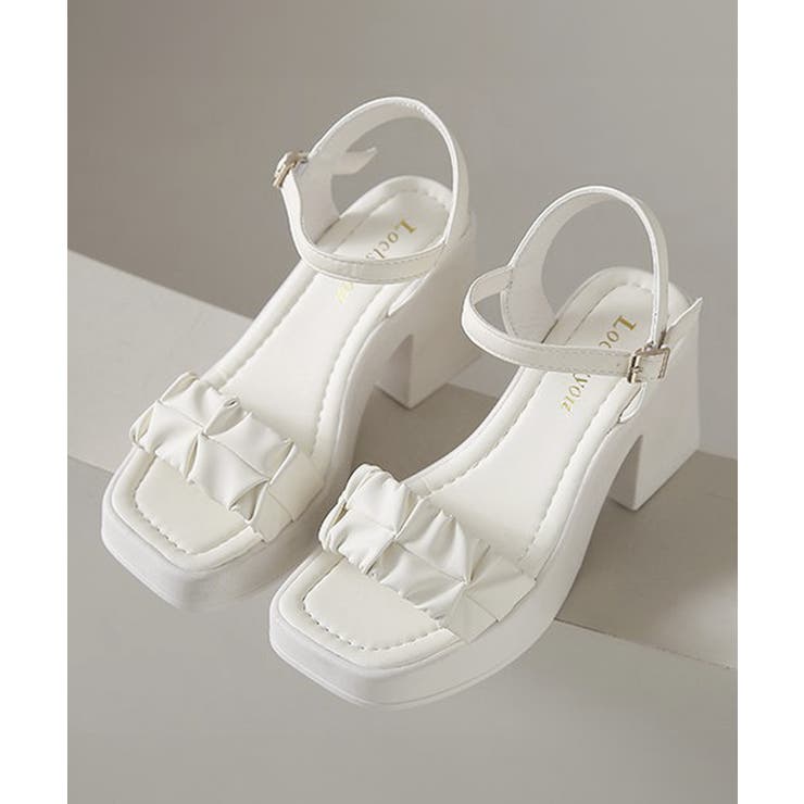 チャンキーヒールサンダル 厚底サンダル夏[品番：II000011733