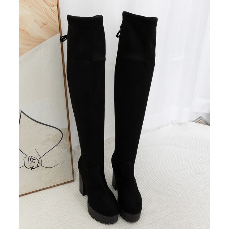 ニーハイブーツ厚底 フィットロングブーツ | Miniministore | 詳細画像28 